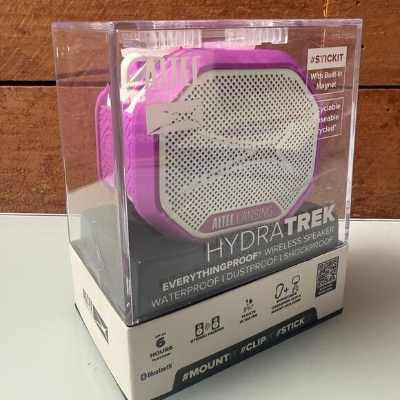 Altec Lansing HydraTrek Bluetooth Waterproof Speaker NEW Purple Waterproof - Picture 3 of 7